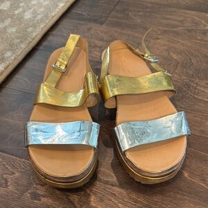 Gold and Silver Zara Women's Sandals